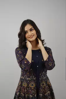Embroidered Openfront Anarkali Kurta in Blue