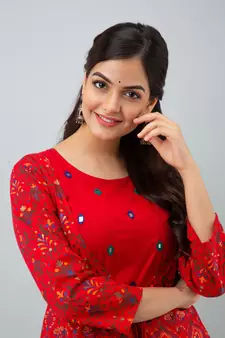 Embroidered Openfront Anarkali Kurta in Red