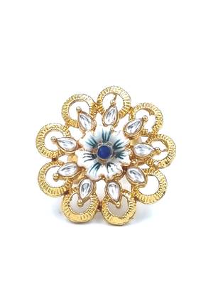  BLUE Color Gold Plated Ring for Women FR_125_BL_70 2