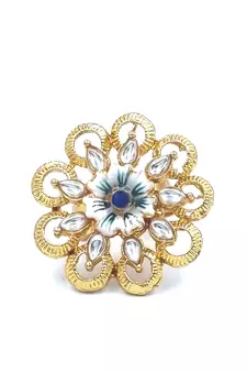  BLUE Color Gold Plated Ring for Women FR_125_BL_70