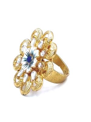  BLUE Color Gold Plated Ring for Women FR_125_BL_70 3