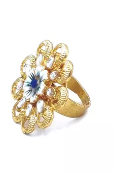  BLUE Color Gold Plated Ring for Women FR_125_BL_70