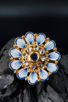 BLUE Color Gold Plated Ring for Women FR_129_BL_70