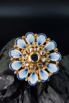 BLUE Color Gold Plated Ring for Women FR_129_BL_70
