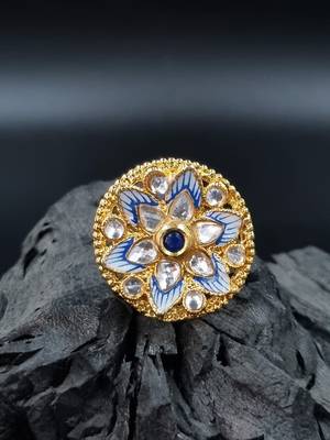 BLUE Color Gold Plated Ring for Women  FR_131_BL_70 1
