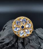 BLUE Color Gold Plated Ring for Women  FR_131_BL_70