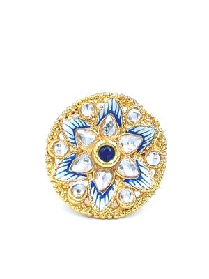 BLUE Color Gold Plated Ring for Women  FR_131_BL_70 2