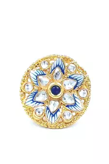 BLUE Color Gold Plated Ring for Women  FR_131_BL_70