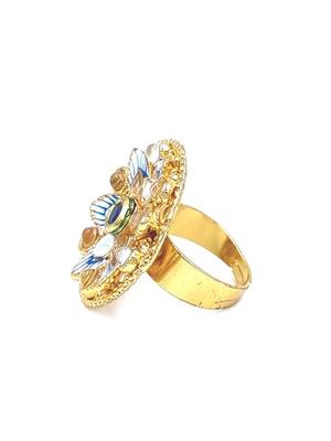 BLUE Color Gold Plated Ring for Women  FR_131_BL_70 3