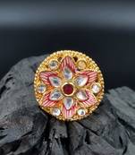 Traditional Ruby Cocktail Adjustable Stone Gold Plated Kundan Studded Cocktail  FR_132_R_70