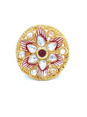 Traditional Ruby Cocktail Adjustable Stone Gold Plated Kundan Studded Cocktail  FR_132_R_70 2
