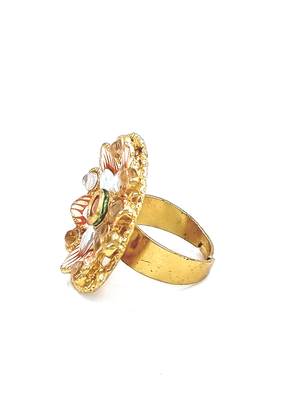 Traditional Ruby Cocktail Adjustable Stone Gold Plated Kundan Studded Cocktail  FR_132_R_70 3