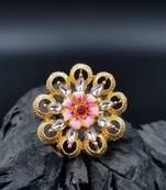 Traditional Ruby Cocktail Adjustable Stone Gold Plated Kundan Studded Cocktail  FR_133_R_70