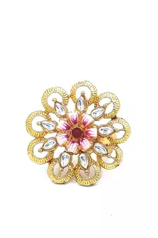 Traditional Ruby Cocktail Adjustable Stone Gold Plated Kundan Studded Cocktail  FR_133_R_70