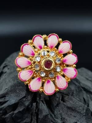 AARNAA Traditional Ruby Cocktail Adjustable Stone Gold Plated Kundan Studded Cocktail FR_138_R_70 1