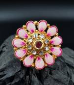 AARNAA Traditional Ruby Cocktail Adjustable Stone Gold Plated Kundan Studded Cocktail FR_138_R_70