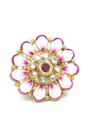 AARNAA Traditional Ruby Cocktail Adjustable Stone Gold Plated Kundan Studded Cocktail FR_138_R_70 2