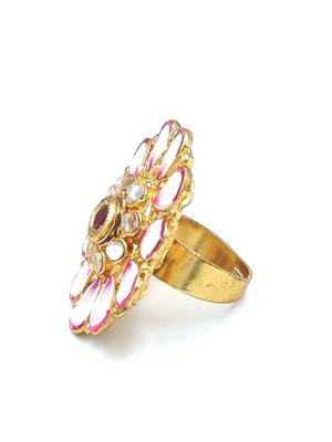 AARNAA Traditional Ruby Cocktail Adjustable Stone Gold Plated Kundan Studded Cocktail FR_138_R_70 3