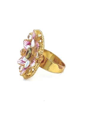 AARNAA Traditional Ruby Cocktail Adjustable Stone Gold Plated Kundan Studded Cocktail FR_139_R_70 3