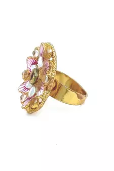 AARNAA Traditional Ruby Cocktail Adjustable Stone Gold Plated Kundan Studded Cocktail FR_139_R_70