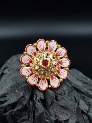 Traditional Ruby Cocktail Adjustable Stone Gold Plated Kundan Studded Cocktail FR_140_R_70 1