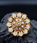 White COLOR  Traditional Cocktail Adjustable Stone Gold Plated Kundan Studded Cocktail FR_141_W_70