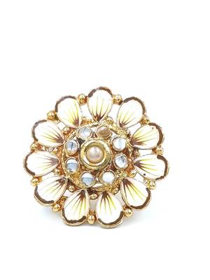 White COLOR  Traditional Cocktail Adjustable Stone Gold Plated Kundan Studded Cocktail FR_141_W_70 2
