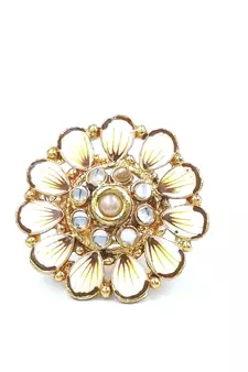 White COLOR  Traditional Cocktail Adjustable Stone Gold Plated Kundan Studded Cocktail FR_141_W_70
