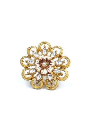 White COLOR Traditional Cocktail Adjustable Stone Gold Plated Kundan Studded Cocktail  FR_142_W_70 2