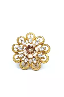 White COLOR Traditional Cocktail Adjustable Stone Gold Plated Kundan Studded Cocktail  FR_142_W_70