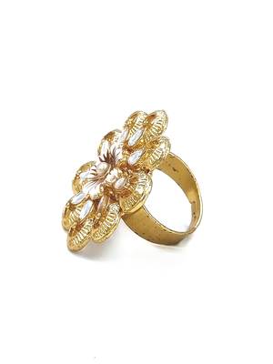 White COLOR Traditional Cocktail Adjustable Stone Gold Plated Kundan Studded Cocktail  FR_142_W_70 3