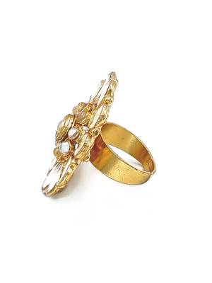  GREEN Color Gold Tone Traditional Kundan Finger Rings For Women-  FR_143_G_70 3