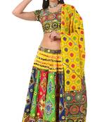 Banjara India Cotton Long Flair Aari Embroidery Kutch Work (Lehenga Choli) Chaniya Choli Set with Dupatta-KAJU02