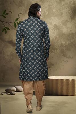 Green embroidered silk dhoti-kurta 2