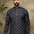Blue embroidered silk dhoti-kurta