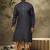 Blue embroidered silk dhoti-kurta