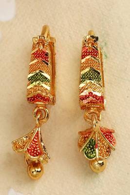 Traditional Gold Plated Multicolor Jhumki Earring for Women and Girls 1