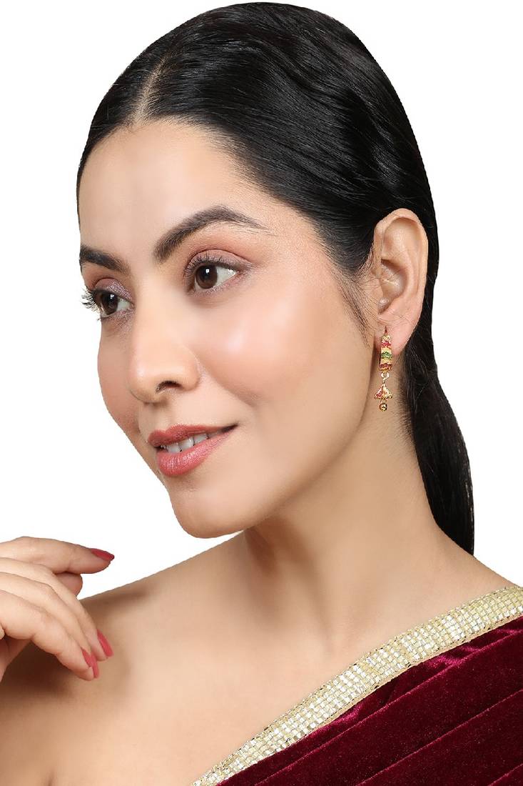 Traditional Gold Plated Multicolor Jhumki Earring for Women and Girls