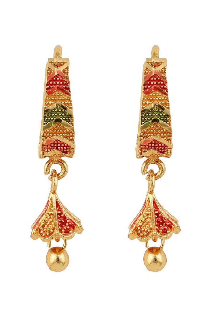 Traditional Gold Plated Multicolor Jhumki Earring for Women and Girls