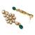 Statement Gold Plated Green Colored Kundan Studded Pearl Drop Necklace Set with Earring