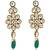 Statement Gold Plated Green Colored Kundan Studded Pearl Drop Necklace Set with Earring
