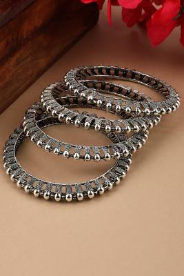 Contemporary Oxidised 3D effect Bangle Set of 4 Bangles for Girls and Women. 1