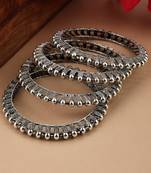 Contemporary Oxidised 3D effect Bangle Set of 4 Bangles for Girls and Women.