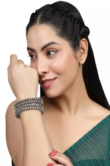 Contemporary Oxidised 3D effect Bangle Set of 4 Bangles for Girls and Women.