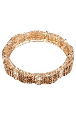 Ethnic Heavy Gold Plated Stone Studded Bangle Set for Girls and Women. 4