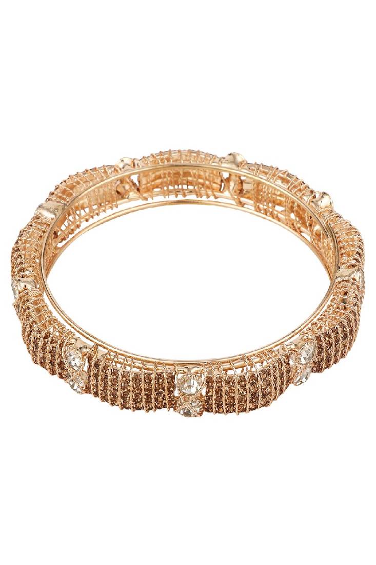 Ethnic Heavy Gold Plated Stone Studded Bangle Set for Girls and Women.