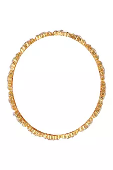 Statement Gold Plated Floral Shaped Stone Studded Bangle Set of 2 Bangles for Girls and Women.