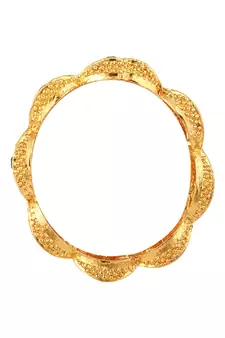 Traditional Gold Plated Enameled Multicolor Stone Studded Abstract Design Bangle Set of 2 Bangles for Girls and Women.