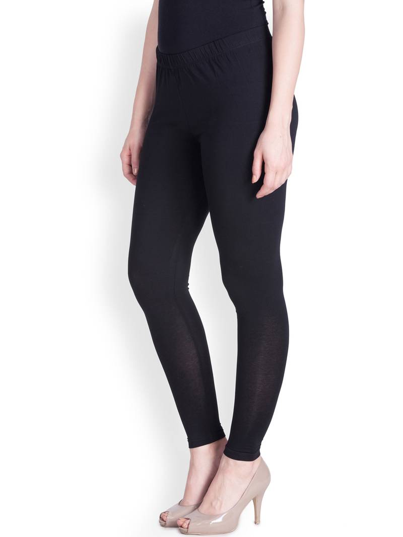 Lyra Black Free Size Ankle Leggings