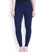 Lyra Blue Free Size Ankle Leggings